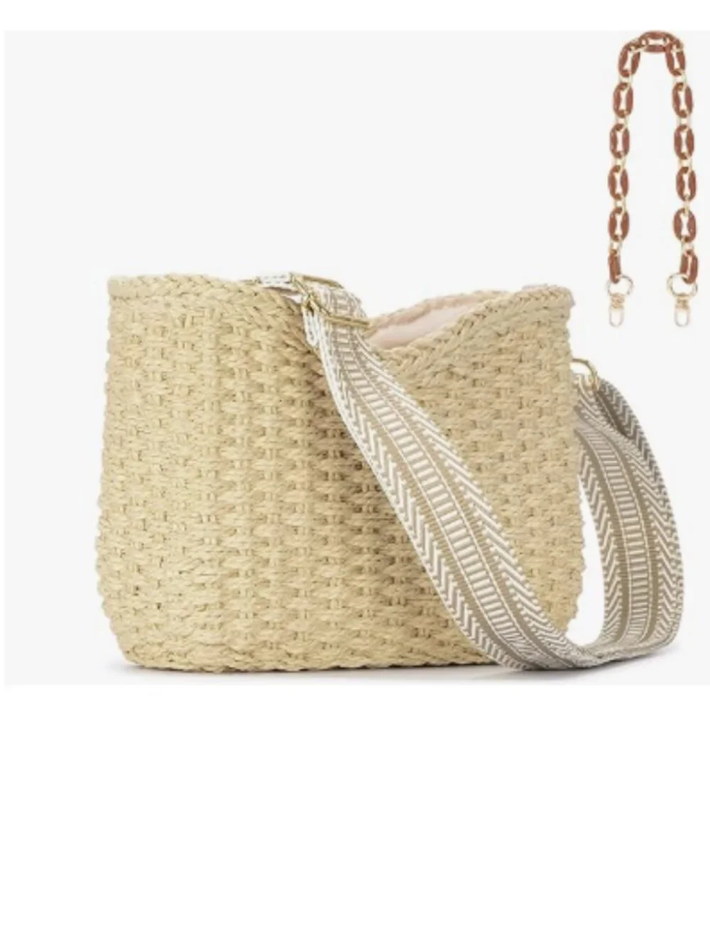Small Straw Woven Crossbody Bag